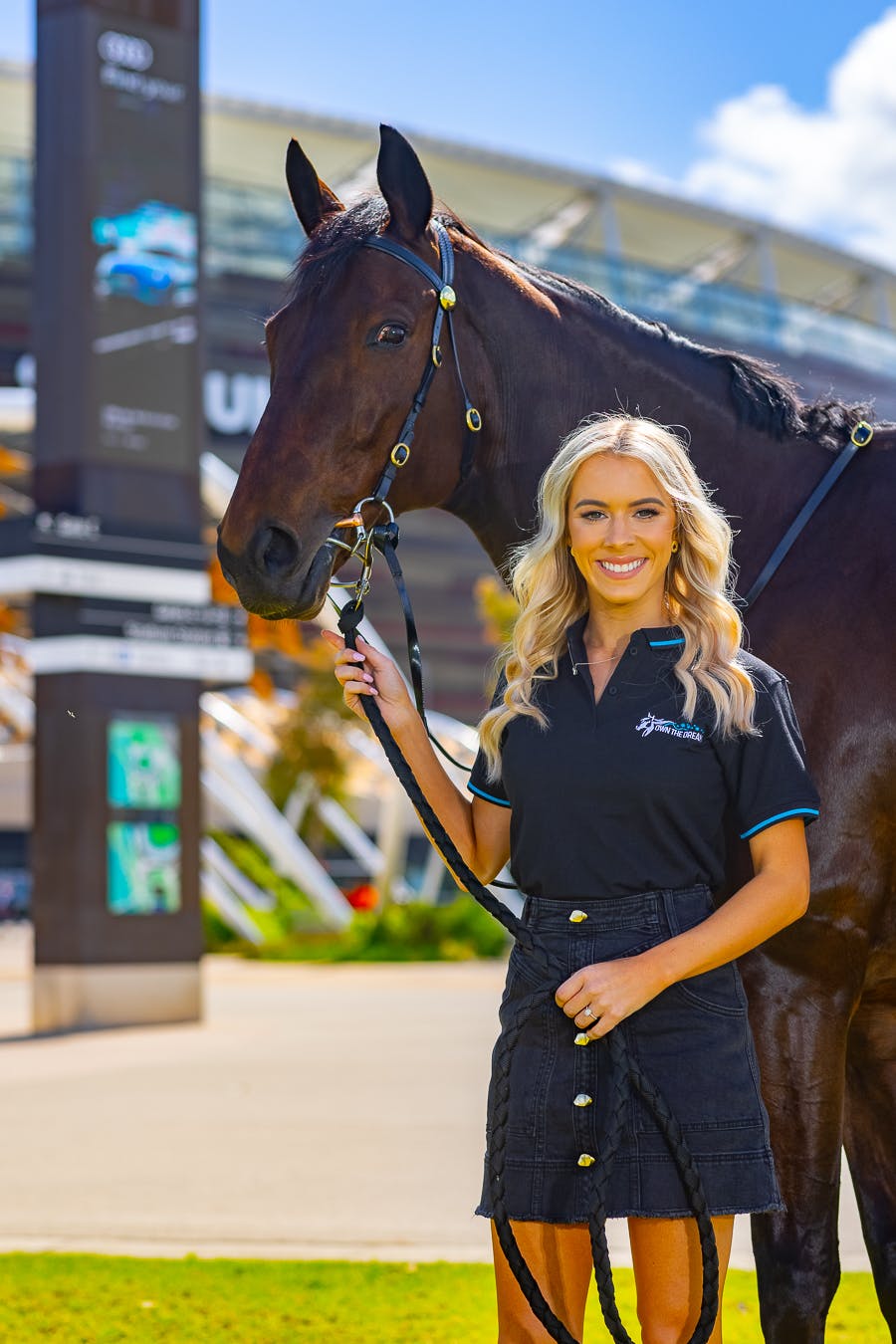 Brittany Taylor with Man Booker at Optus Stadium